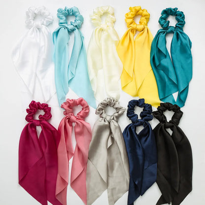 Fashion Solid Color Cloth Pleated Hair Tie 1 Piece