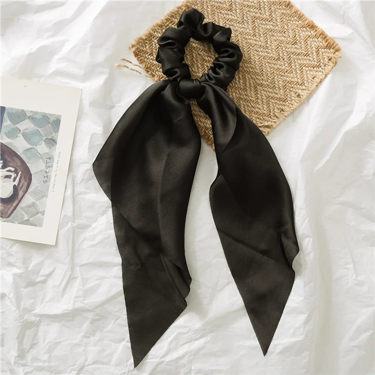 Fashion Solid Color Cloth Pleated Hair Tie 1 Piece