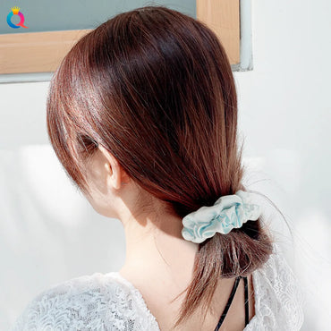 Fashion Solid Color Cloth Pleated Hair Tie 4 Pieces