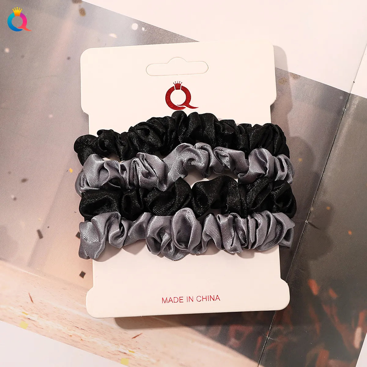 Fashion Solid Color Cloth Pleated Hair Tie 4 Pieces