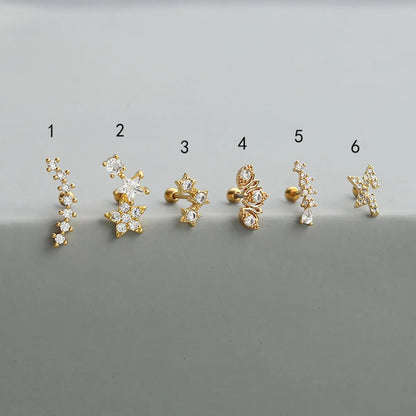 1 Piece Fashion Solid Color Inlay Copper Zircon Ear Studs