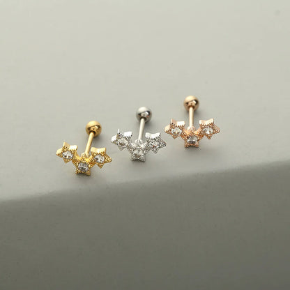 1 Piece Fashion Solid Color Inlay Copper Zircon Ear Studs