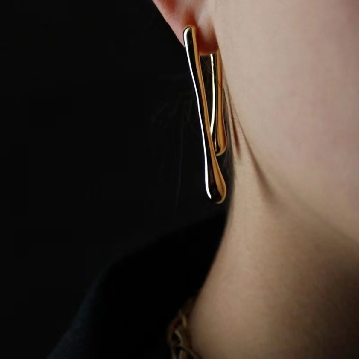 Fashion Solid Color Copper Ear Studs Plating Copper Earrings