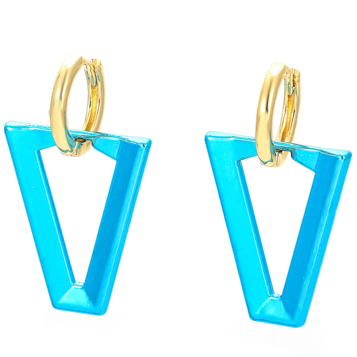 Fashion Solid Color Copper Plating Drop Earrings 1 Pair