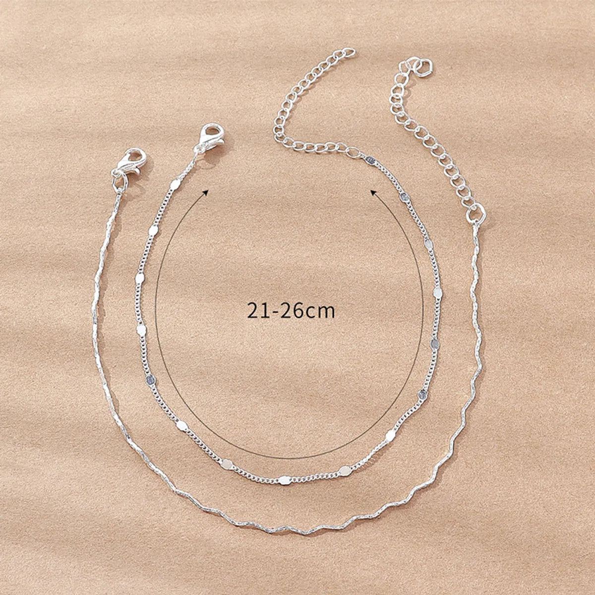 Fashion Solid Color Copper Women'S Anklet 1 Set