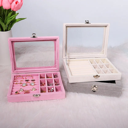 Fashion Solid Color Flannel Jewelry Boxes 1 Piece