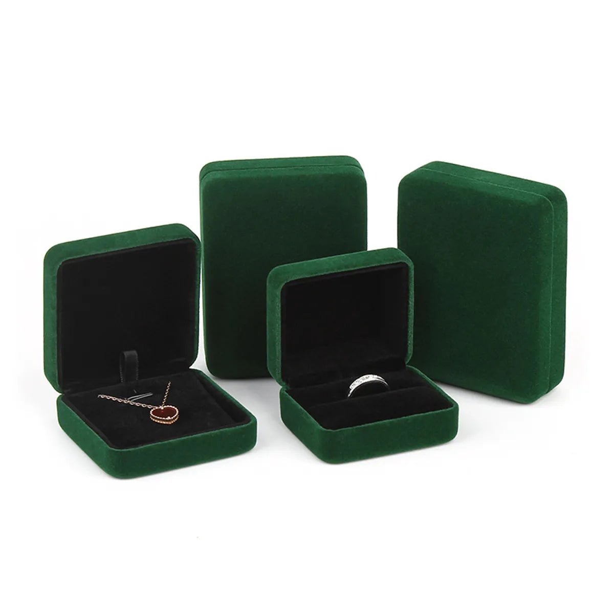 Fashion Solid Color Flannel Jewelry Boxes