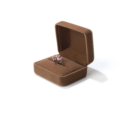 Fashion Solid Color Flannel Jewelry Boxes