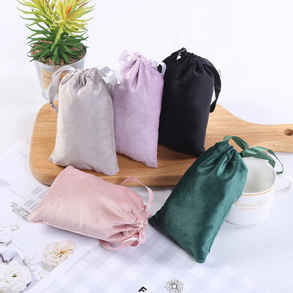 Fashion Solid Color Flannel Jewelry Packaging Bags