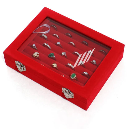 Fashion Solid Color Flannel Jewelry Boxes