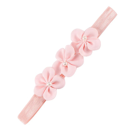 Fashion Solid Color Flower Cloth Pearl Lace Hair Band 1 Piece