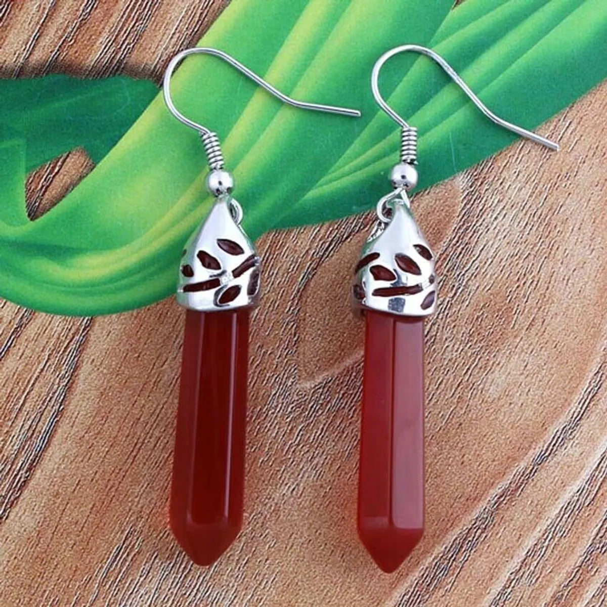 Fashion Solid Color Gem Earrings 1 Pair