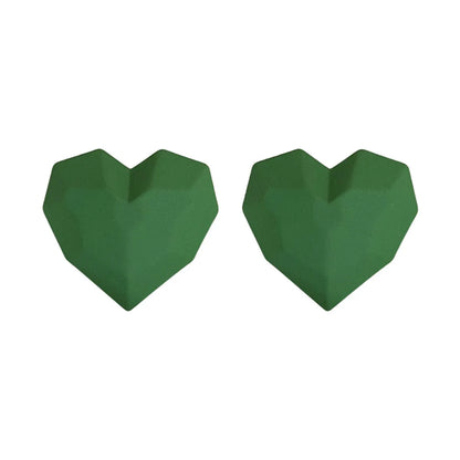 Fashion Solid Color Heart-shaped Alloy Earrings Wholesale