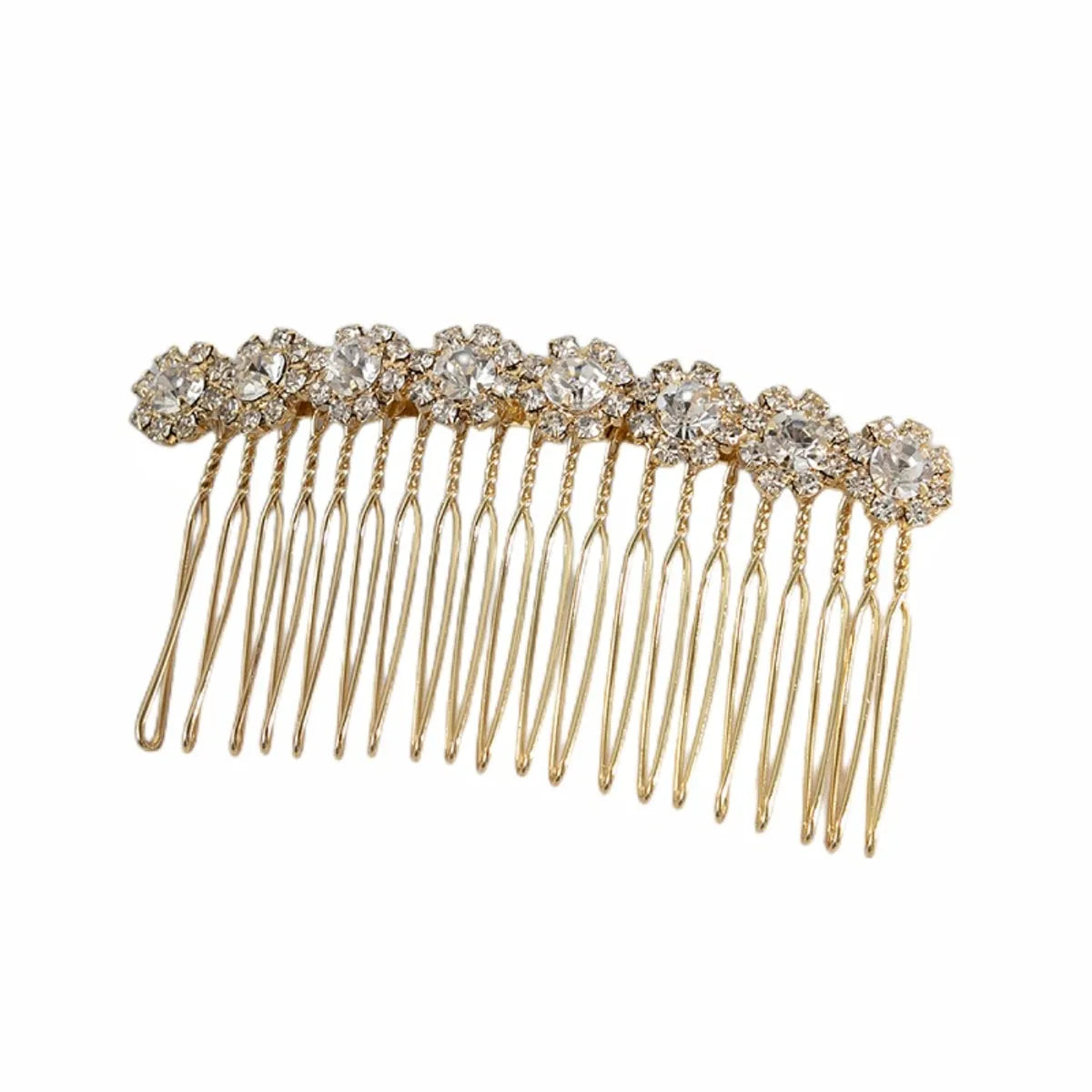 Women'S Fashion Solid Color Iron Plating Inlay Rhinestones Hair Combs