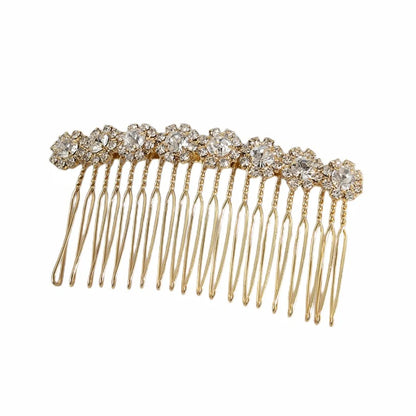 Women'S Fashion Solid Color Iron Plating Inlay Rhinestones Hair Combs