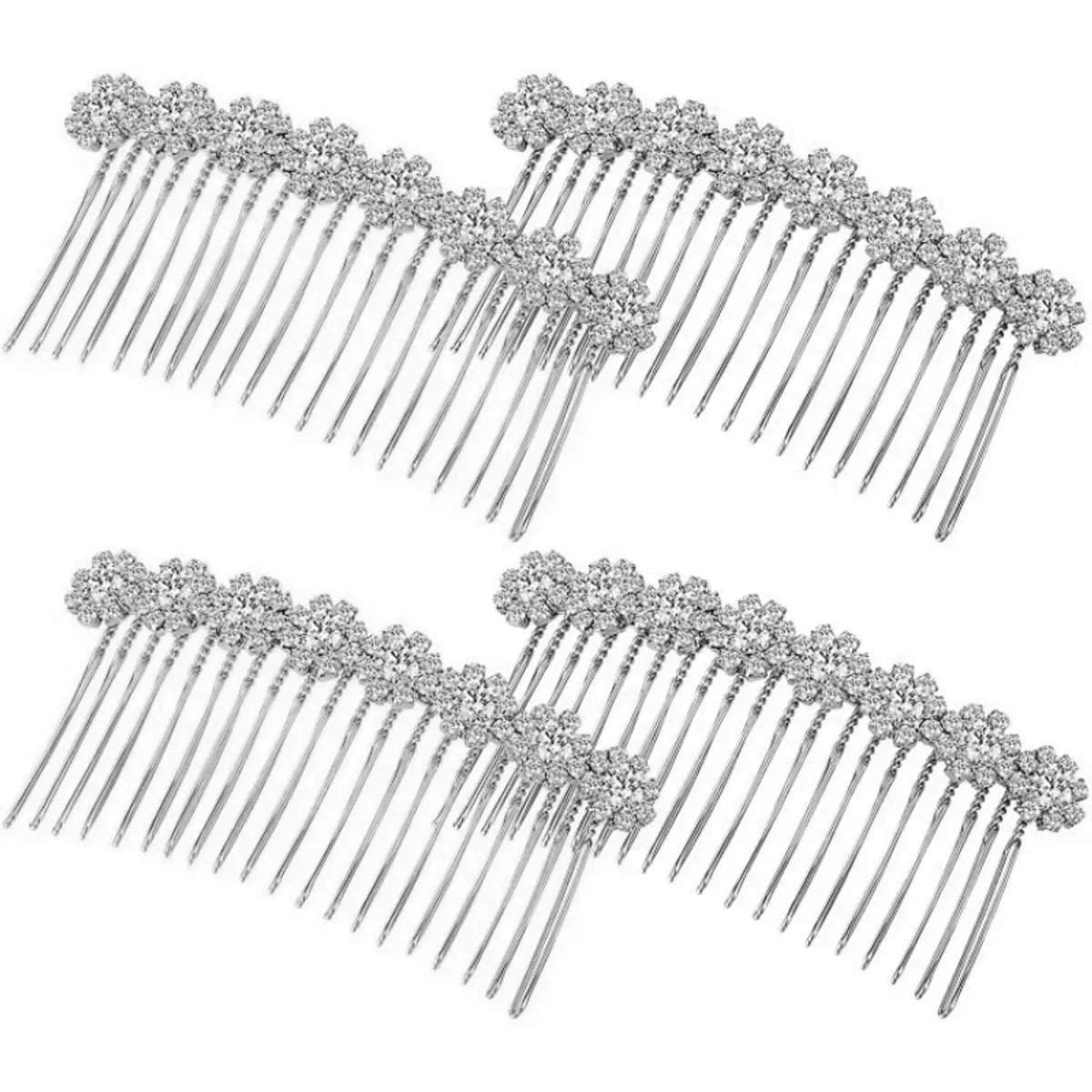 Women'S Fashion Solid Color Iron Plating Inlay Rhinestones Hair Combs