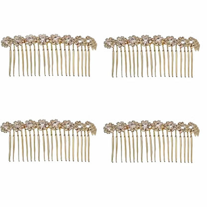 Women'S Fashion Solid Color Iron Plating Inlay Rhinestones Hair Combs