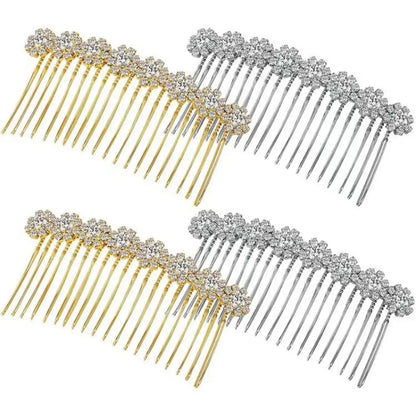 Women'S Fashion Solid Color Iron Plating Inlay Rhinestones Hair Combs