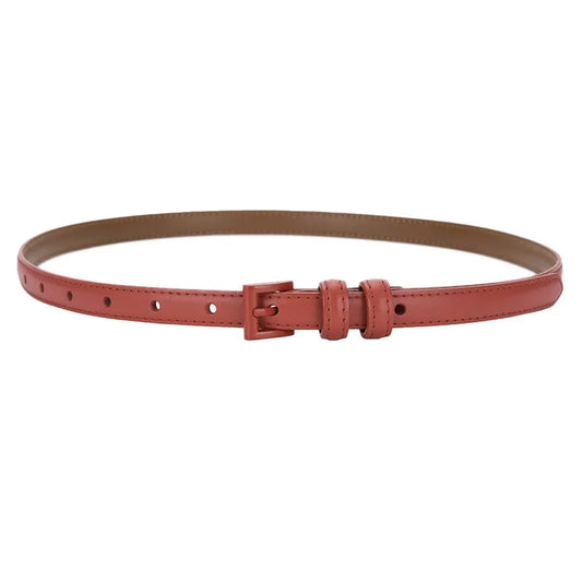 Fashion Solid Color Leather Buckle Women'S Leather Belts 1 Piece