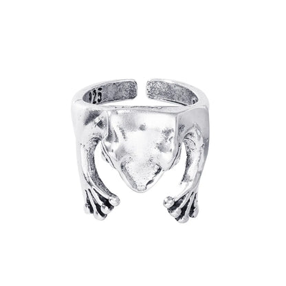 Fashion Solid Color Metal Frog Split Ring