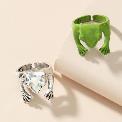 Fashion Solid Color Metal Frog Split Ring