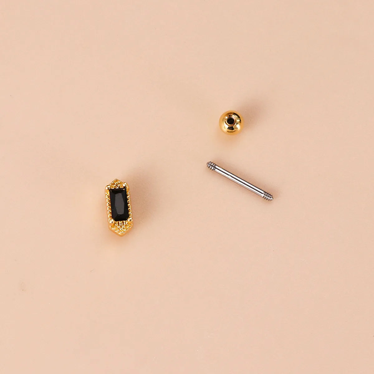 Fashion Solid Color Metal Plating Inlay Zircon Ear Studs 1 Piece