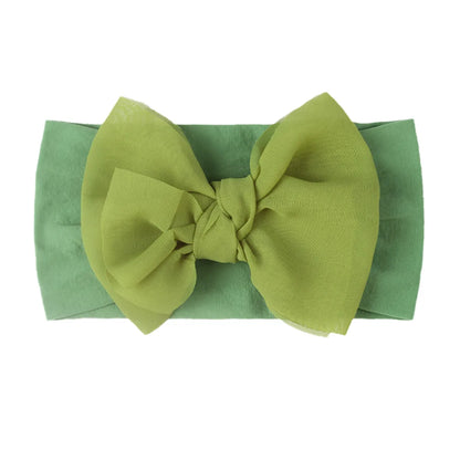 Fashion Solid Color Nylon Bow Knot Hair Band