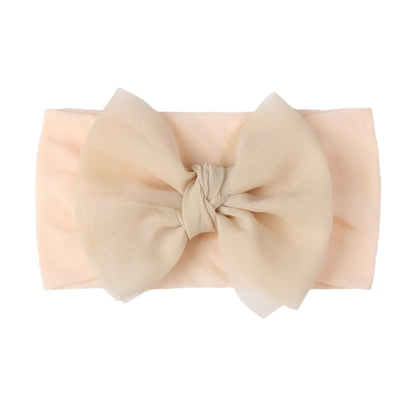 Fashion Solid Color Nylon Bow Knot Hair Band