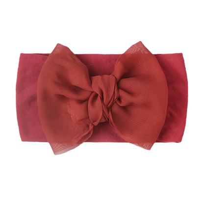 Fashion Solid Color Nylon Bow Knot Hair Band