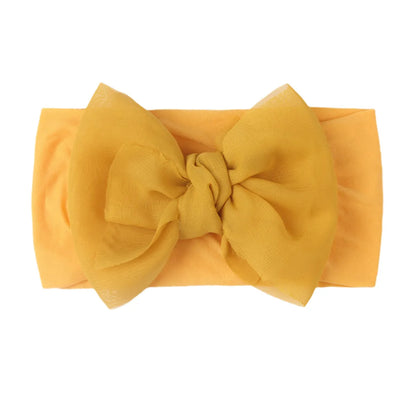 Fashion Solid Color Nylon Bow Knot Hair Band