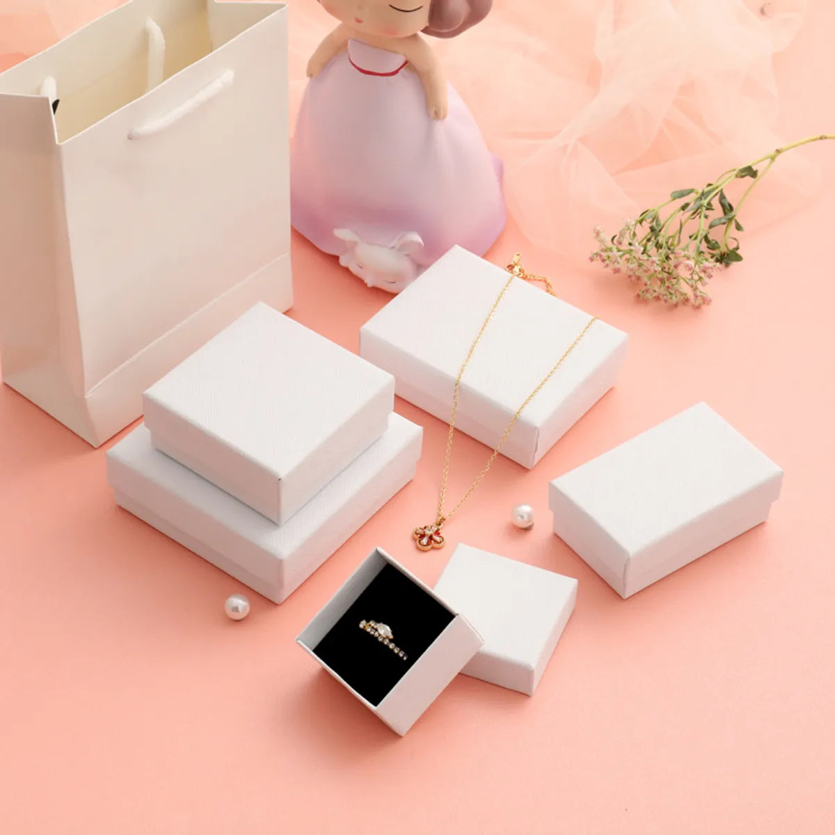 Fashion Solid Color Paper Jewelry Boxes