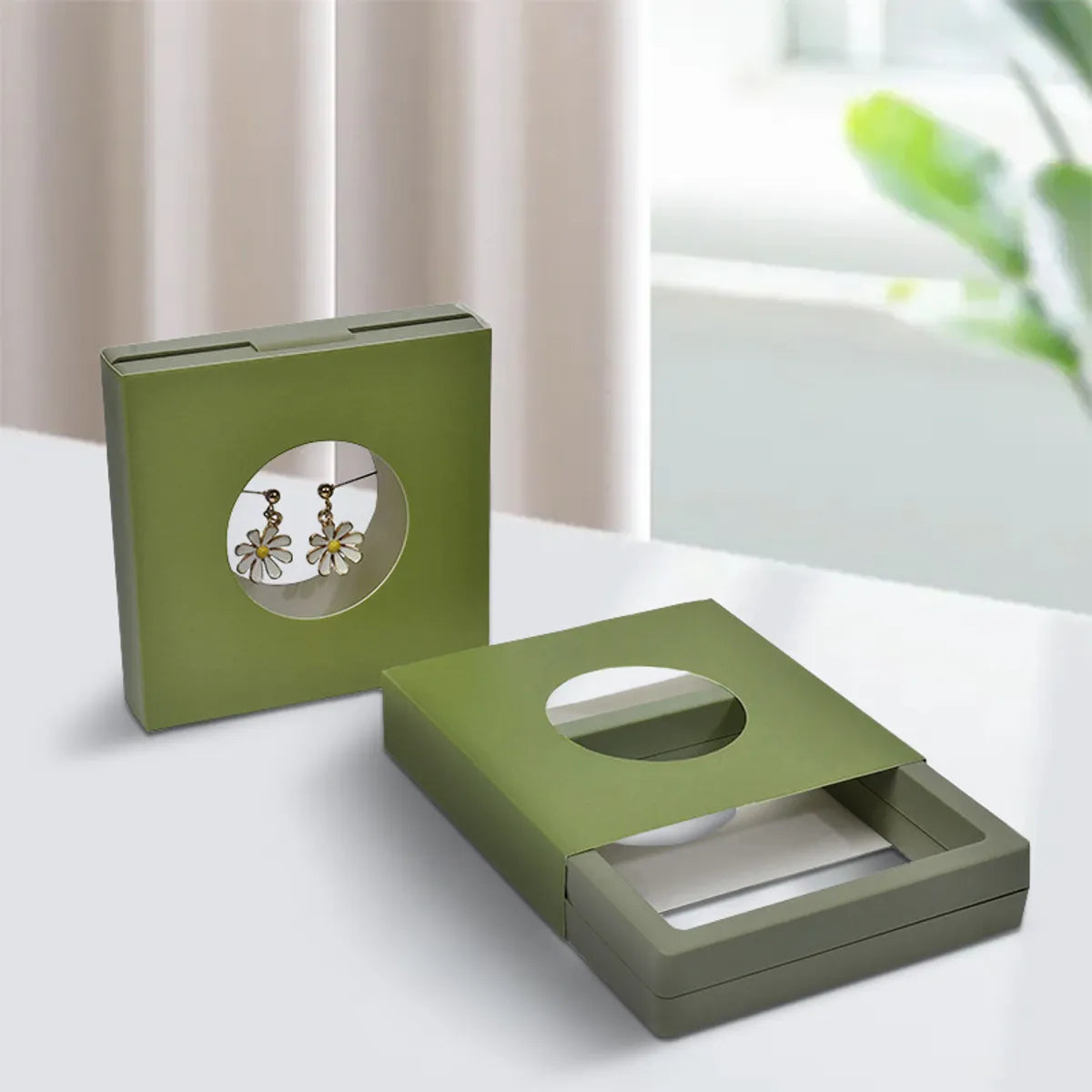 Fashion Solid Color Plastic Paper Jewelry Boxes