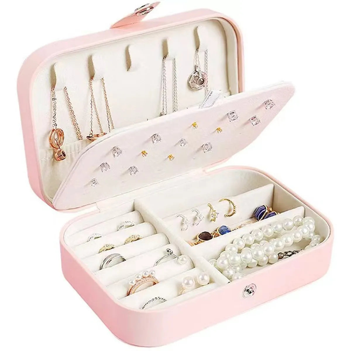 Fashion Solid Color Pu Jewelry Boxes