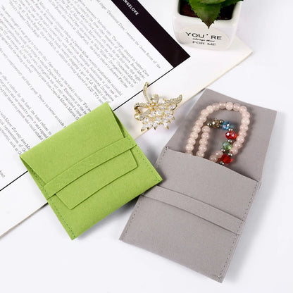 Fashion Solid Color Pu Jewelry Packaging Bags