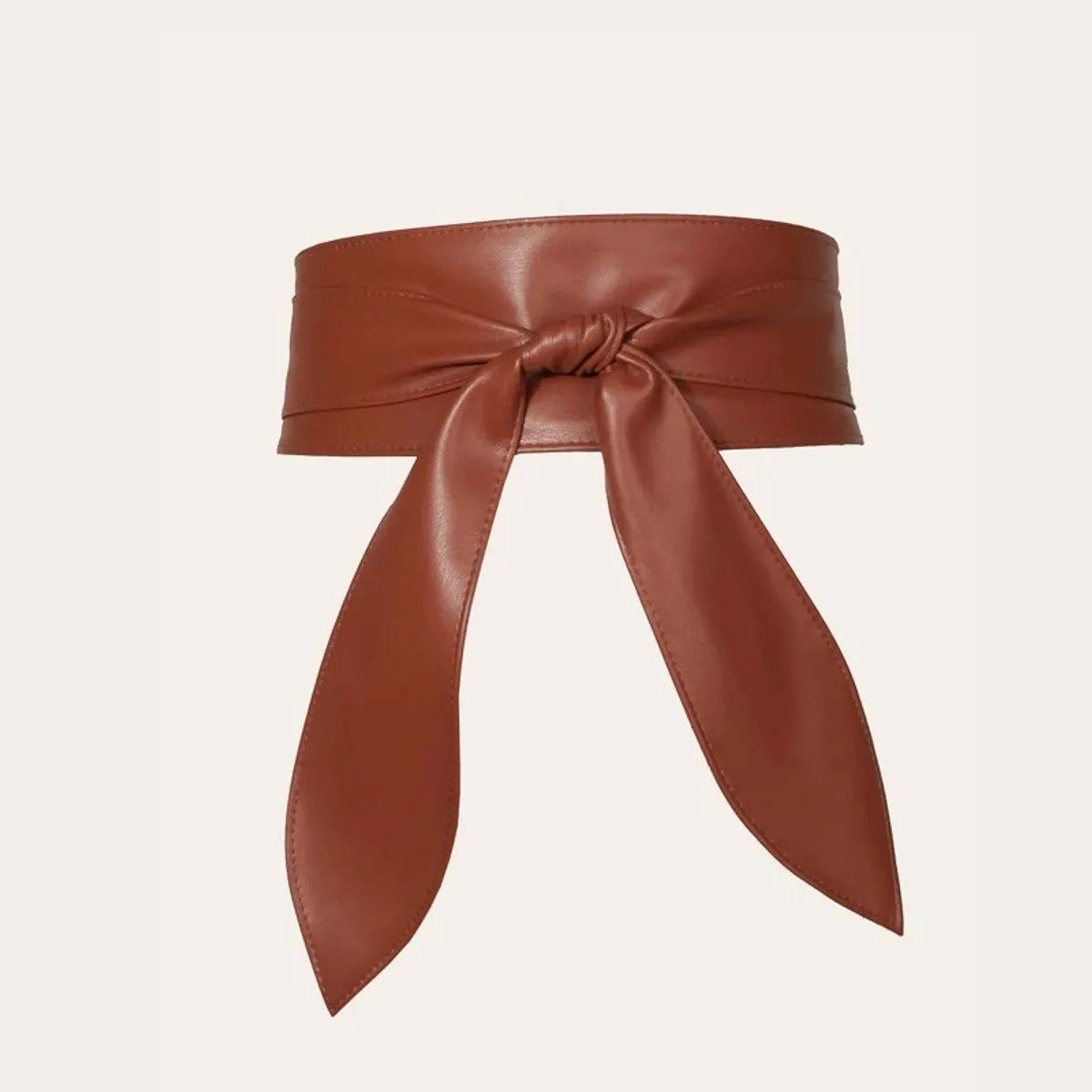 Fashion Solid Color Pu Leather Bowknot Women'S Leather Belts 1 Piece