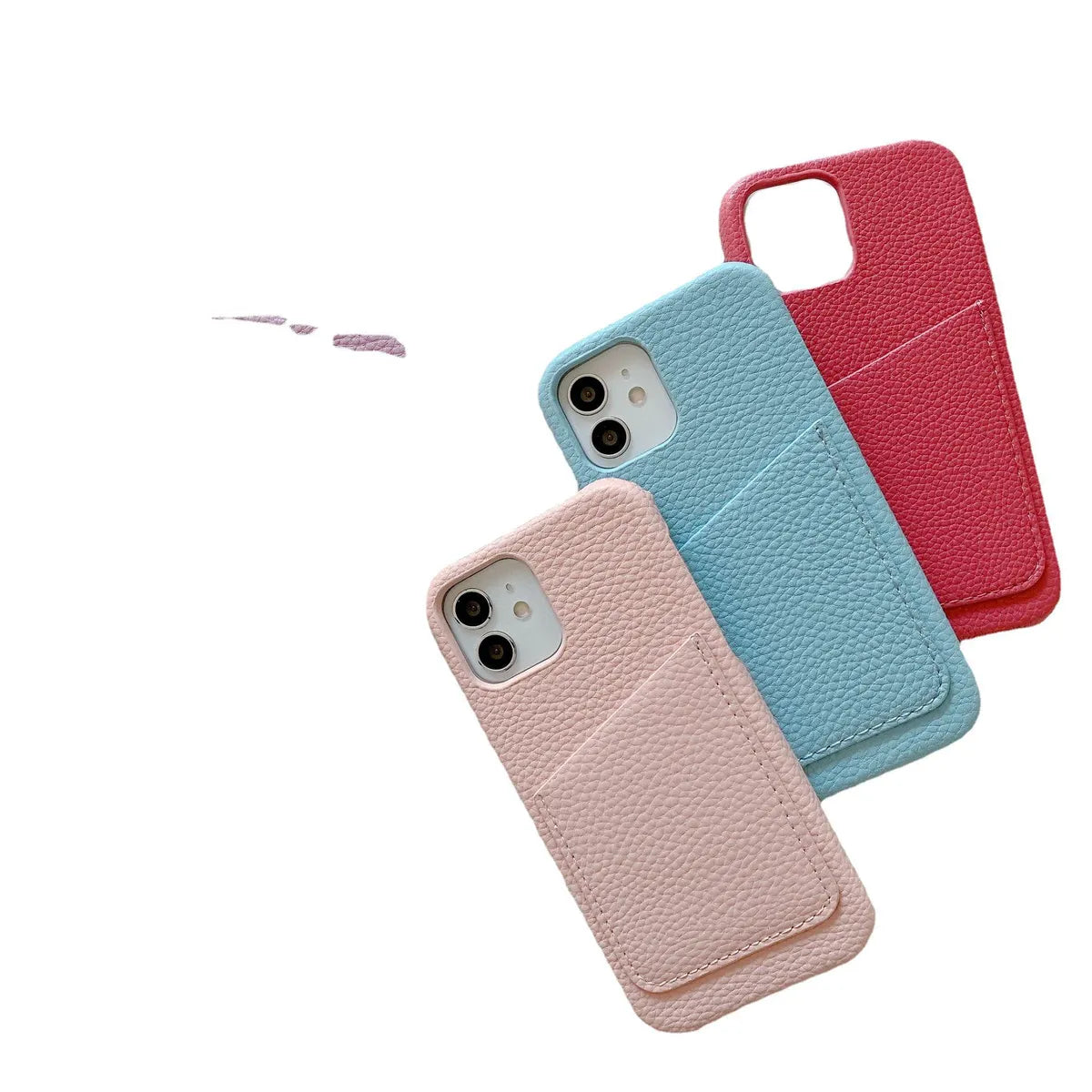 Fashion Solid Color Pu Leather   Phone Accessories