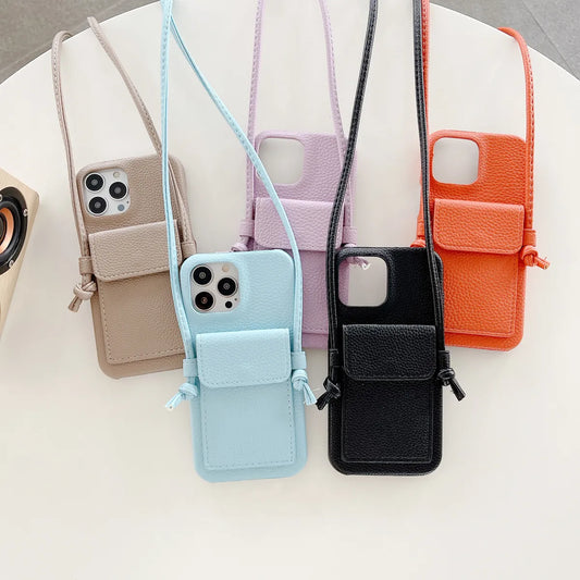 Fashion Solid Color Pu Leather   Phone Cases