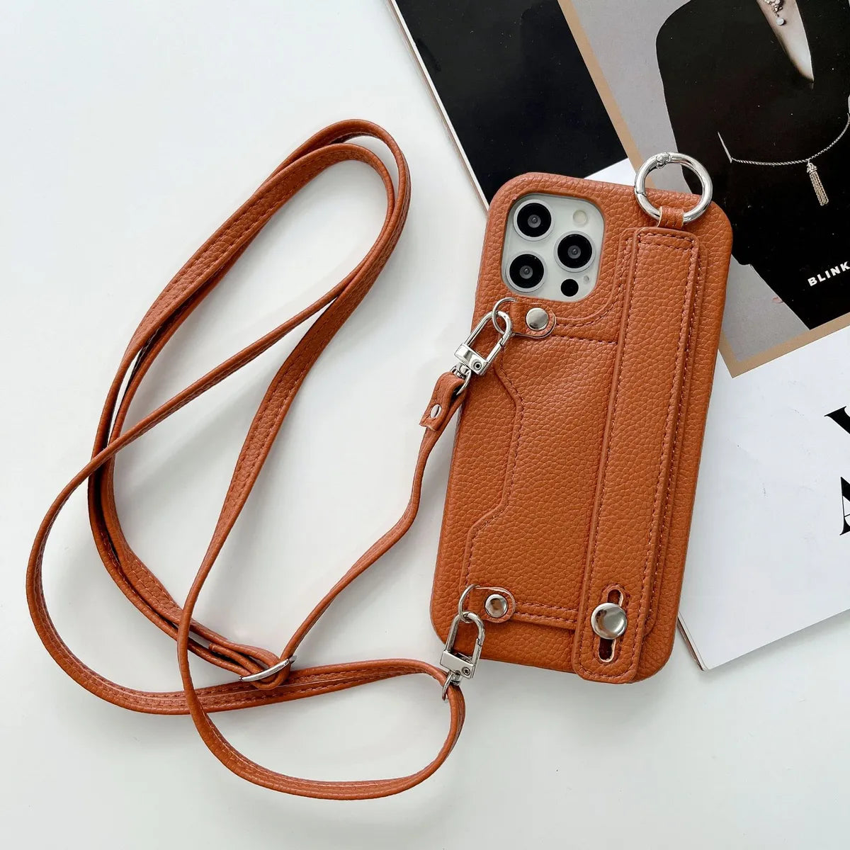 Fashion Solid Color Pu Leather   Phone Cases