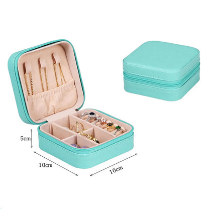 Fashion Solid Color Pu Leather Jewelry Boxes