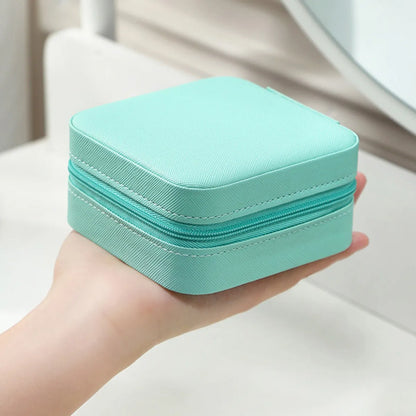 Fashion Solid Color Pu Leather Jewelry Boxes