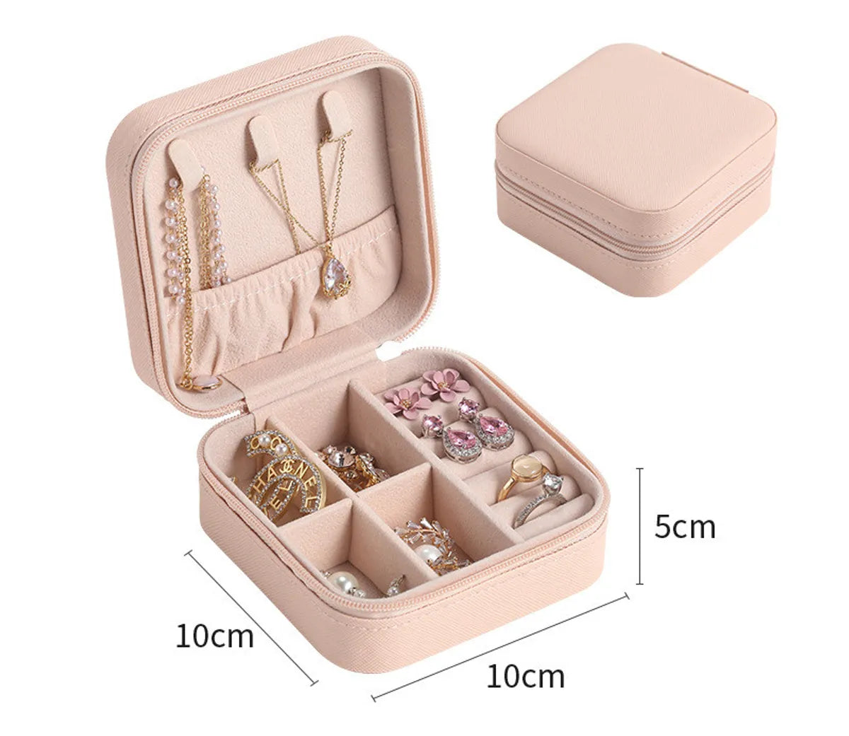 Fashion Solid Color Pu Leather Jewelry Boxes