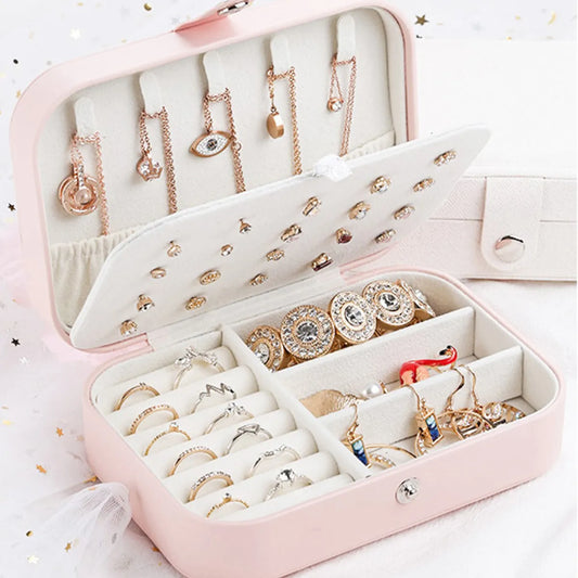 Fashion Solid Color Pu Leather Jewelry Boxes