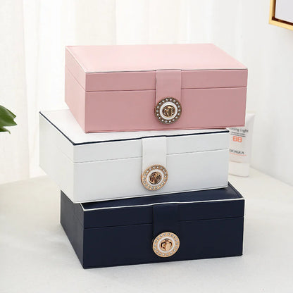 Fashion Solid Color Pu Leather Jewelry Boxes