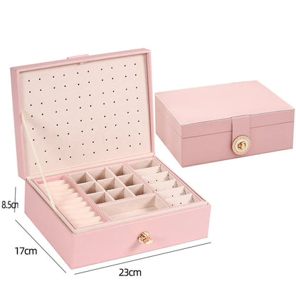 Fashion Solid Color Pu Leather Jewelry Boxes