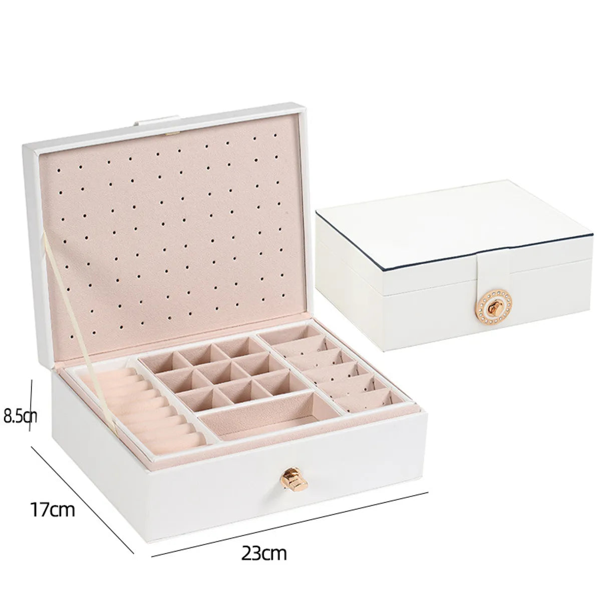 Fashion Solid Color Pu Leather Jewelry Boxes