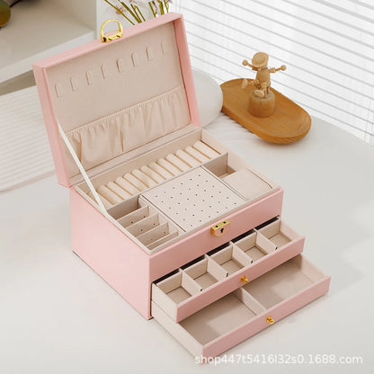 Fashion Solid Color Pu Leather Jewelry Boxes