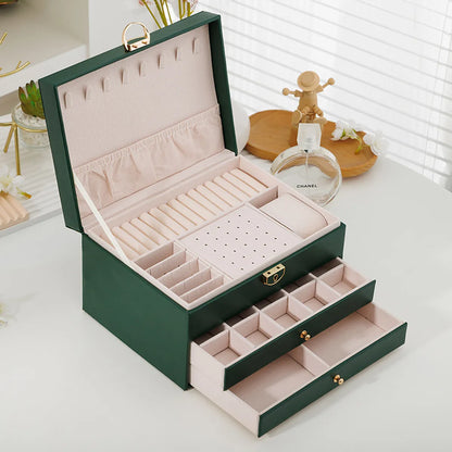 Fashion Solid Color Pu Leather Jewelry Boxes