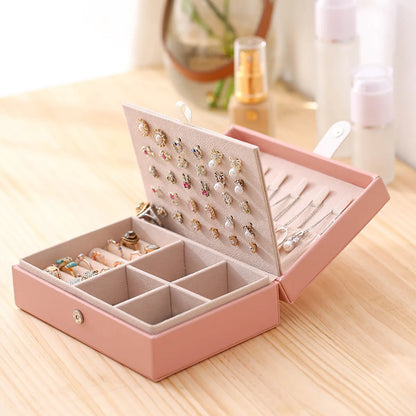 Fashion Solid Color Pu Leather Jewelry Boxes