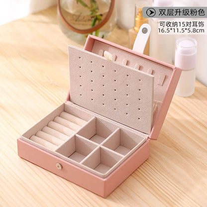 Fashion Solid Color Pu Leather Jewelry Boxes