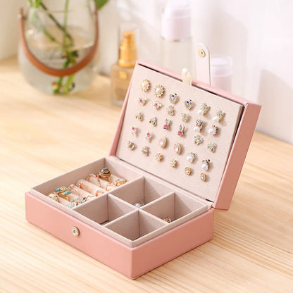 Fashion Solid Color Pu Leather Jewelry Boxes